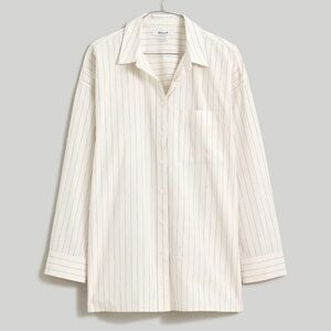 Madewell The Signature Poplin Oversized Shirt in Lighthouse Stripe